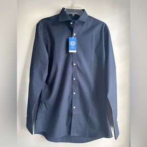 Vince Camuto Men’s Long Sleeved Navy Blue Dress Shirt Size 15 1/2, 34 x 35